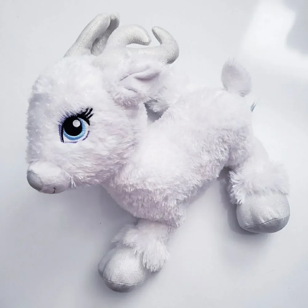 Build A Bear White Shimmery Glisten Raindeer Stuffed Animal